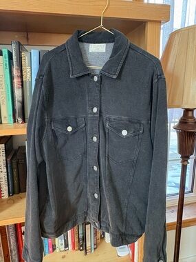 Z Supply Soct Black Denim Jacket with Silver Buttons